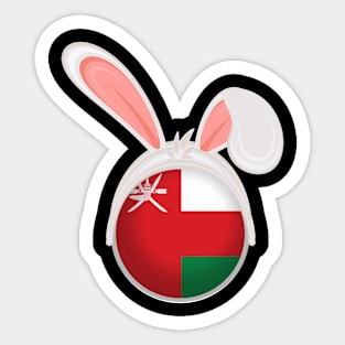 happy easter Oman bunny ears flag cute designs Sticker